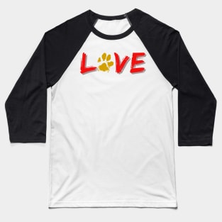Love - Paw Print Baseball T-Shirt